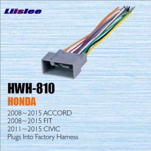 Liislee Plugs Into Factory Harness For Honda 2011~2015 Radio Power Wire Adapter/Aftermarket Stereo Cable/Male DIN To ISO