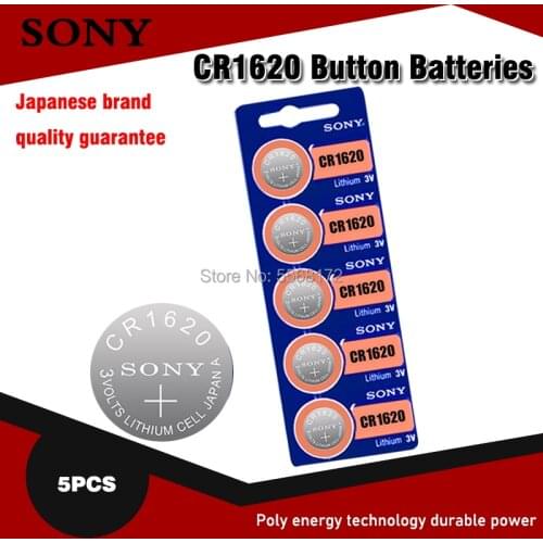 5pc/lot For Sony Original CR1620 Button Coin Cell Battery For Watch Car Remote Key cr 1620 ECR1620 GPCR1620 3v Lithium Battery