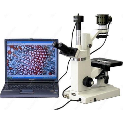 Inverted Tissue Culture Microscope--AmScope Supplies Inverted Tissue Culture Microscope 40X-640X + 8MP Camera
