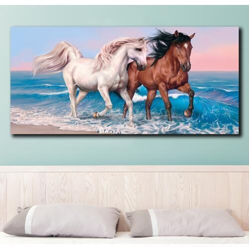 Fashion Oil Painting Pop Art Rainbow Horses Home Decor on Canvas Modern Wall Art Canvas Print Poster Canvas Painting Unframed