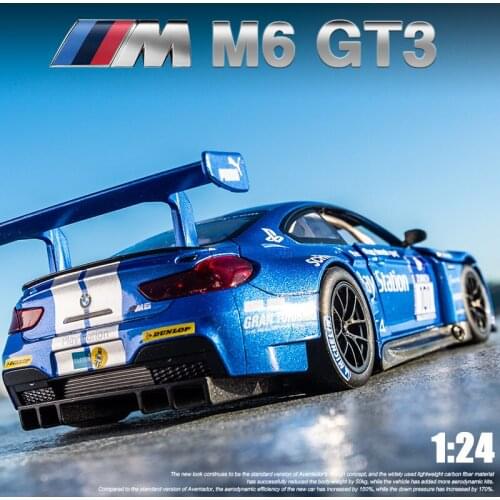 1:24 Simulation Bmw M6 Gt3 Racing Alloy Car Model Rally Racing Sound And Light Car Model Decoration Boy Gift Toy Car Collection