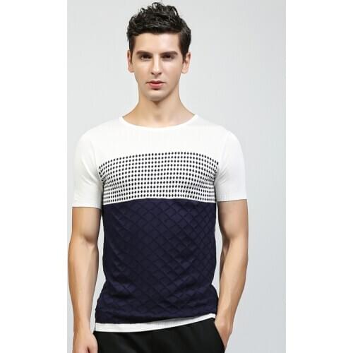 2018 New Mens Viscose Slim Fit Thin O-neck T-shirt Short Sleeve Knitted Sweater Male Business Casual Man Tops Tees High Quality