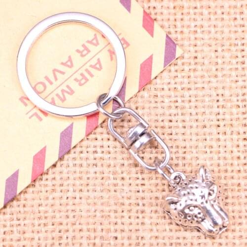 New Fashion Keychain 19x15mm panther leopard head Pendants DIY Men Jewelry Car Key Chain Ring Holder Souvenir For Gift