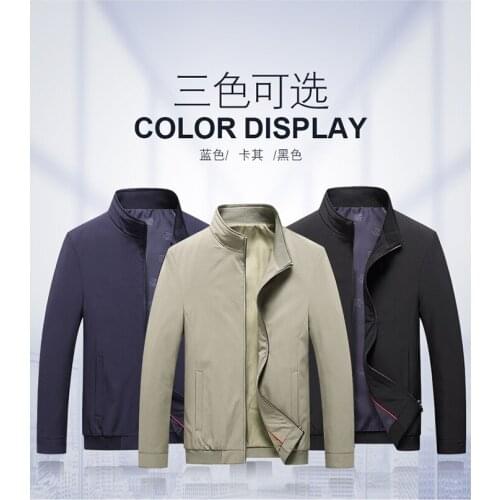 2020 spring and autumn new mens coat leisure large loose middle-aged dad stand collar jacket mens coat