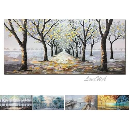 Forest Scenery Art Pure Oil Painting Hand-painted Modern Tree Canvas Paintings Home Wall Decoration Acrylic Art For Living Room