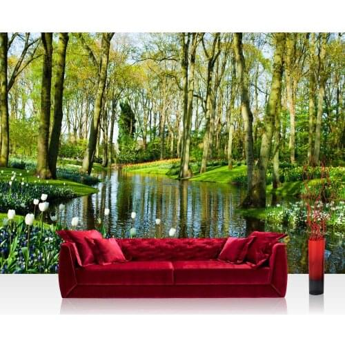 Custom Wallpaper Murals Large Wall Forest River Wall Mural Wall Stickers De Parede 3D Wallpaper For Walls
