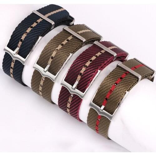 New Weave Nylon Nato Strap 20mm 22mm Adjustable Repalcement Watch Strap Belt Wrisband For Military Watch Band