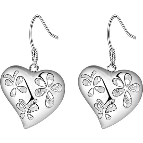 Retro Simple E217 New silver color jewelry classic personality earrings charm fashion women free shipping