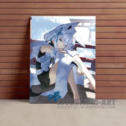Shirakami Fubuki Hololive Canvas Wall Art Painting Decor Bedroom Study studio print Living kid Room Home Decoration Prints