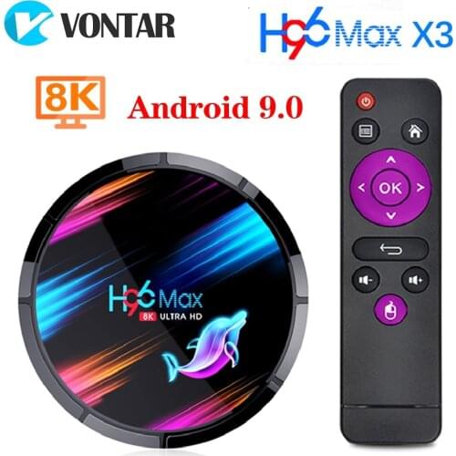 H96 MAX X3 Android 9.0 TV Box Amlogic S905X3 Quad Core 4GB 128GB 64GB Dual Wifi 1000M BT4.0 8K Google store H96MAX Set top box