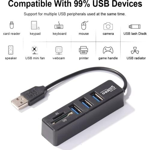 USB 2.0 Multi HUB Adapter 5/8 Ports Multiple USB Splitter USB Power Hub Card Reader for Desktop PC Laptop Adapter USB HUB