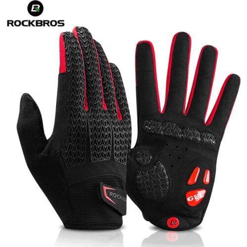 ROCKBROS Touch Screen Cycling Gloves GEL Pad Shockproof MTB Road Bike Gloves Windproof Keep Warm Bicycle Gloves guantes ciclismo