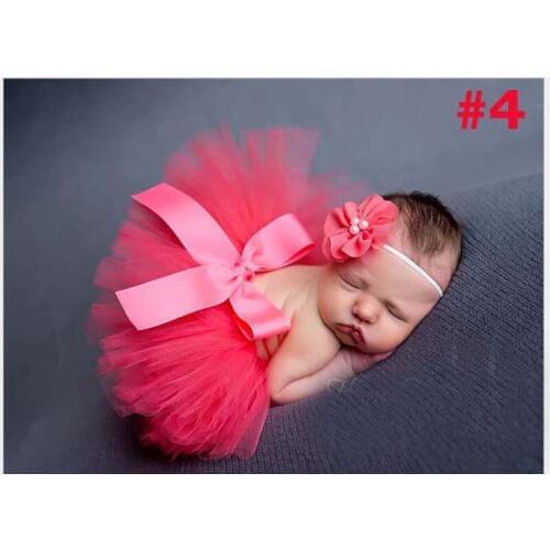 Newborn Tutu Skirt Baby Pettiskirt Tutu with Matching Headband Newborn Photography Prop Shower Gift TS001
