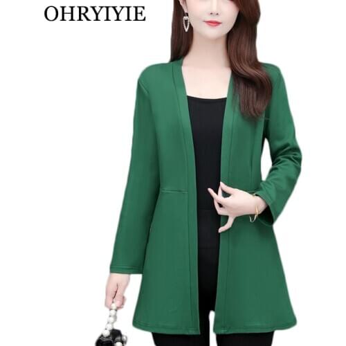 OHRYIYIE Plus Size 5XL Spring Autumn Cardigan Sweater Women 2020 New Oversize Knitted Sweaters Lady Coat Tops Pull Femme XL-5XL