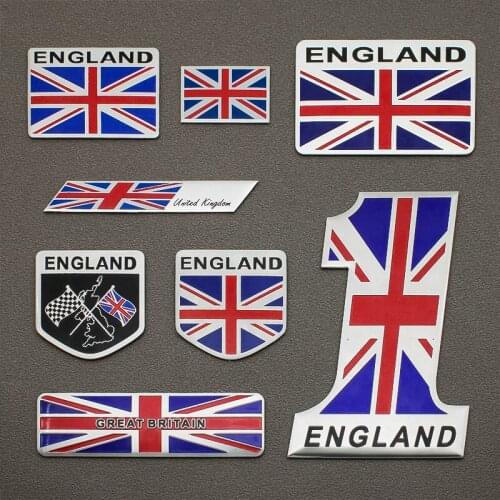 1PCS Car Styling 3D Aluminum Car Sticker England Flag Emblem Badge Tail Decal For BMW Audi Jeep Ford KIA Mini Cooper Accessories