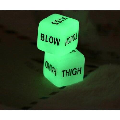 2pcs Funny Glow in Dark Love Dice Toys Adult Couple Lovers Games Aid Sex Party Toy valentines day gift for boyfriend girlfriend