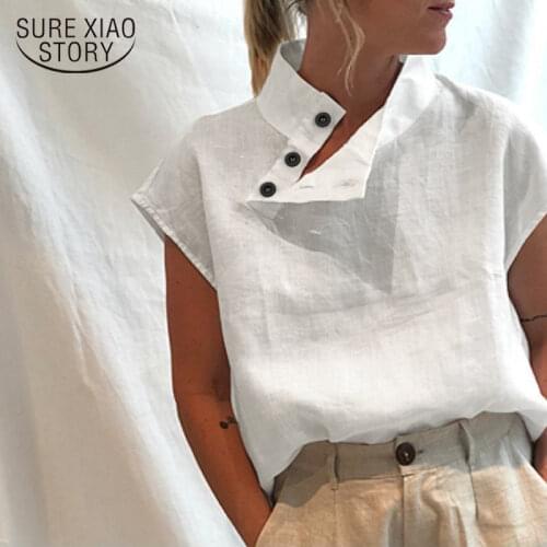 2021 Fashion Chiffon Womens Clothing Summer Half Sleeve Light Blue Women Shirt Blouse Sweet O-neck Womens Tops Blusas D740 30