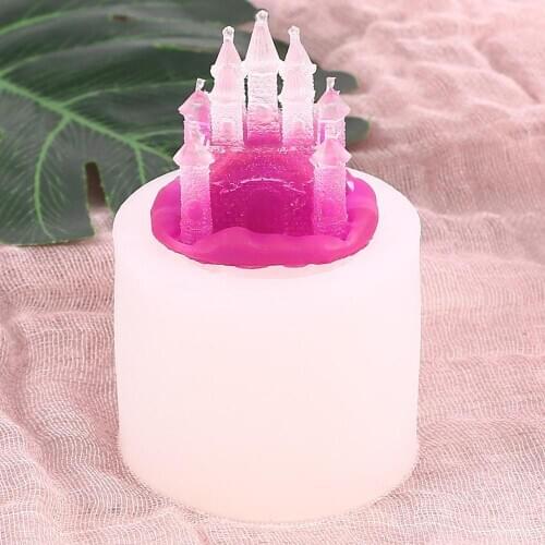 Handmade 3D Castle Modeling Fondant Sugarcraft Cake Mould DIY 3D Soap Epoxy Resin Jewelry Tools Silicone Molds Art Craft