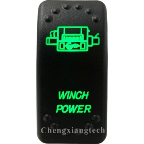 5 Pin On Off SPST Car Boat Rocker Switch-Winch Power - Green Led Light- for 4x4 Carling Narva Caravan Marine 12v 24v