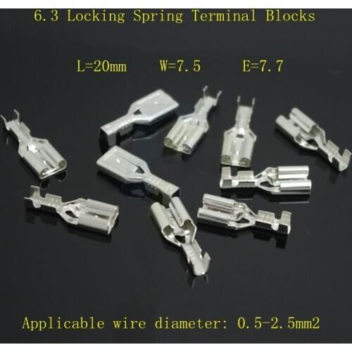 6.3 with lock connection cold pressure terminal switch plug spring straight female end