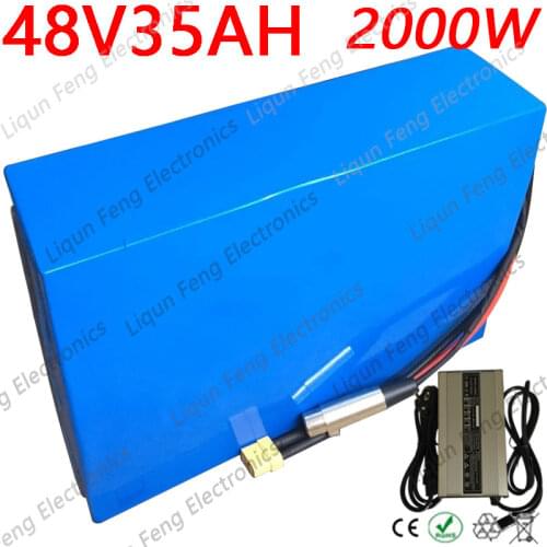 48V 2000W 1000W Scooter Battery 48V 40Ah 35Ah 30Ah 25Ah 20Ah Electric Bicycle Lithium Battery With 50A BMS+54.6V Charg Duty Free