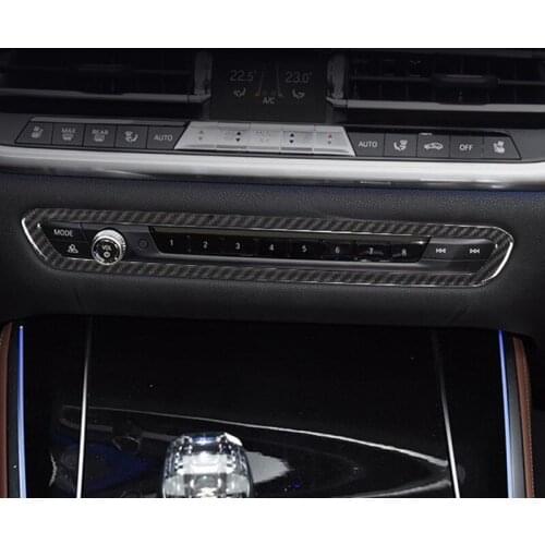 ABS Center Console Volume Button Frame Decoration Cover Trim For BMW X5 G05 2019 Carbon Fiber Color Car Styling