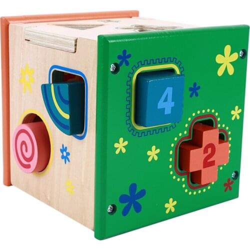 Wooden Intelligence Box Geometric Shape Puzzle Games Color Shape Cognitive Matching Learning Education Toys for Children
