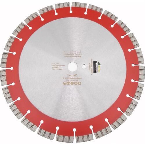 DIATOOL 14"Professional Laser welded High Turbo segments Diamond Saw Blade 358MM Cutting Reinforced concrete Disc Diamond Wheel