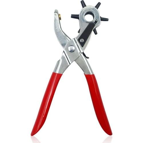 Leather Belt Hole Punch Plier Eyelet Puncher Revolve Sewing Machine Bag Setter Tool Watchband Strap Household leathercraft U3