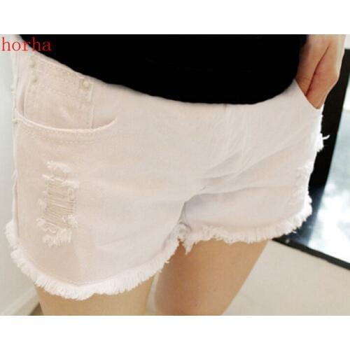 Maternity Jeans Pants Summer For Pregnant Women Plus Size Clothing Pregnancy Clothes Shorts Belly Holes Jeans Maternity