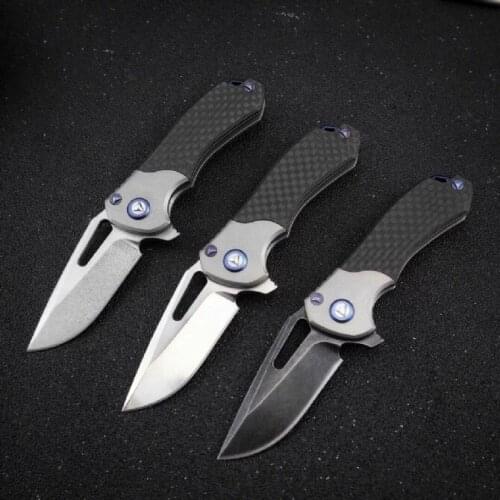 Mict Oracle Ball Bearing Pocket Folding Knife M390 Blade Carbon Fiber+titanium Alloy Handle Fishing Hunting Survival EDC Tool