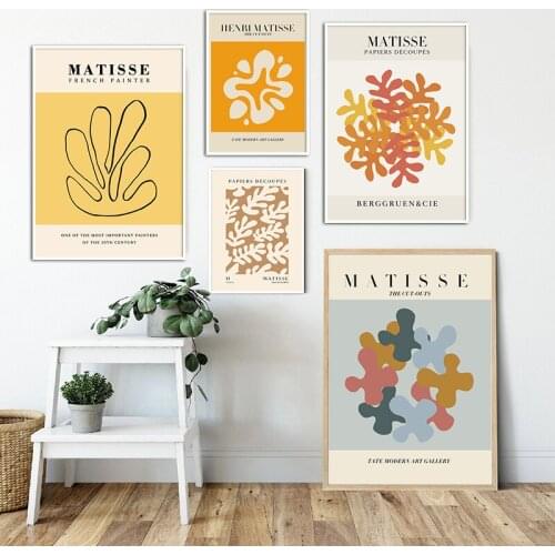 Nordic Picasso Matisse Canvas Painting Colorful Style Abstract Poster and Prints Wall Art Picture For Living Room Gallery Decor