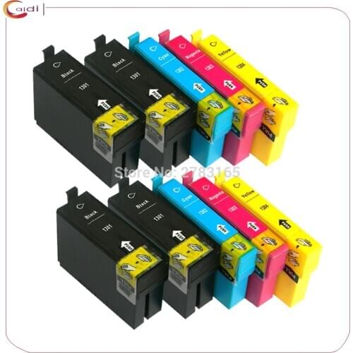10Pack Compatible epson 130 ink cartridge t1301 t1302 t1303 t1304 for SX525WD WF-3010DW/3520DWF/WF-3530DTWF/WF-3540DTWF printer