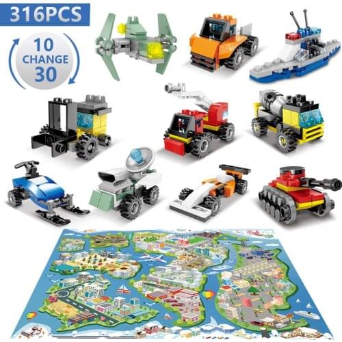 Building Blocks Toys Set DIY Building Blocks Bricks Kit With Game Mat Educational Toys For Children Indoor Have Fun