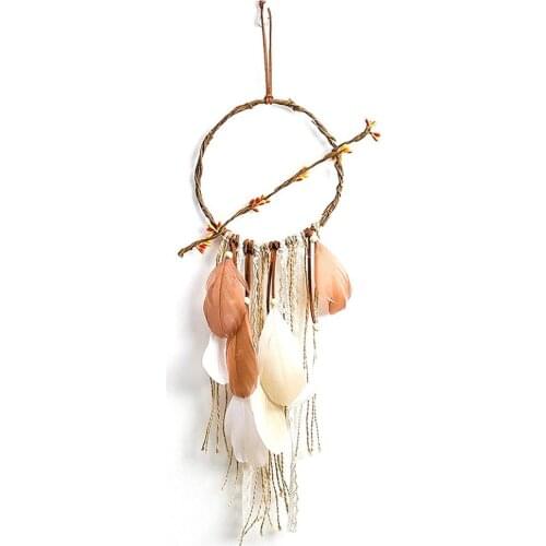 Feather And Tassel Dream Catcher With Light Kids Bedroom Birthday Party Gift Wall Hanging Decoration For Home