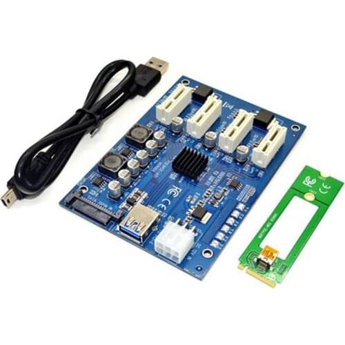M.2 NGFF PCIE PCI Express Extender Riser Card Adapter 4 PCI-E Slot Adapter PCIe Port Multiplier M2 Card for Mining