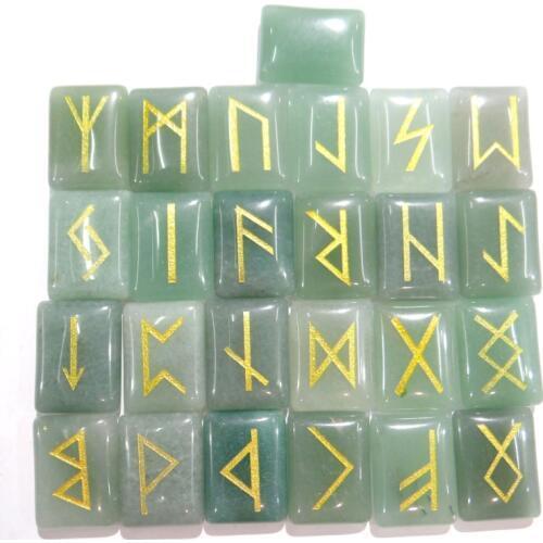 Meet 25pcs Natural Crystal Onyx tiger eye Stone Viking Runes Amulet Set Reiki Healing Crystals Divination Tumbled Stones