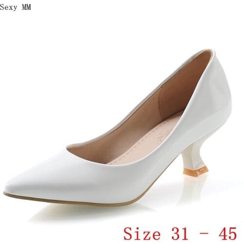 Med High Heels Women Pumps High Heel Shoes Stiletto Woman Wedding Shoes Small Plus Size 31 32 33 - 40 41 42 43 44 45