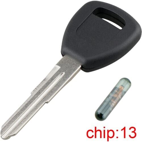 Uncut Blade Blank Car Key Ignition Shell Auto Key Case Replacement with 13 Transponder Chip HD106-PT Fit for Honda Acura Cars