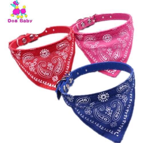 DOGBABY Small Pet Scarf Collar Black Blue Red Rose Red Color Dogs Basic Collars From Chian Pet Products Supplies Factory Direct