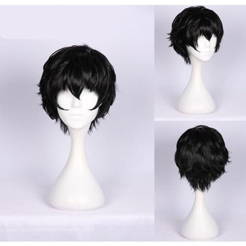 1pcs Black Anime Persona 5 Akira Kurusu Short Wig Cosplay Prop Party Decor Heat Resistant Synthetic Hair for Men Boy Gift