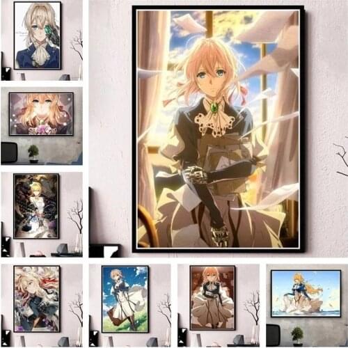 Hot Anime Canvas Painting Violet Evergarden Posters And Prints Wall Art Pictures For Living Room Decorative Home Decor Cuadros