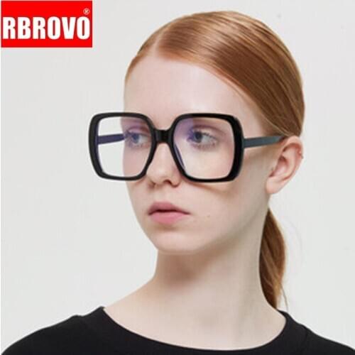 RBROVO 2021 Retro Glasses Frame Women Square Eyeglasses Women Luxury Glasses Women/Men Transparent Lentes De Lectura Hombre