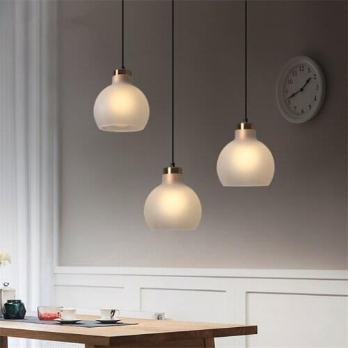 LED Matte Glass White Pendant Lights Bedroom Bedside Study Book Room Restaurant Lamp Bar Luxury Table Hanging Lights Fixtures