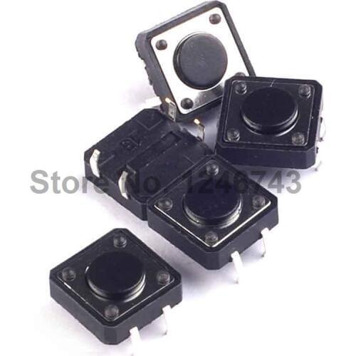 50PCS DIP 4Pins Tactile Push Button Switch 12X12X4.3 mm 12*12*4.3MM
