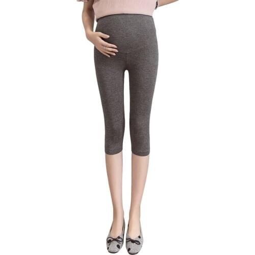 All Match Cotton Maternity Legging Summer Short Capris Pregnant Thin 7 Pants For Mother Casual Low Waist Leggings Belly Trousers