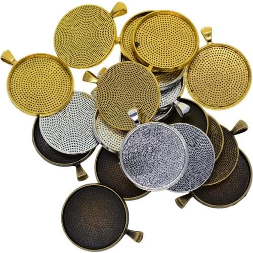 20x Spazi Vuoti Pendenti Ciondoli Vintage Rotunda Pendenti Cabochon