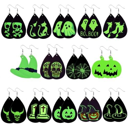 Halloween fluorescence ghost dangle earrings holiday gift accessories