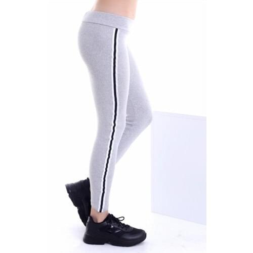 Zafoni Women Stripe Gray Leggings P-00008015