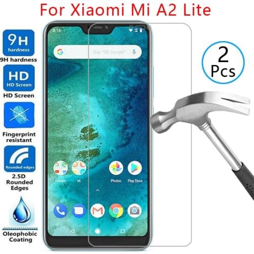 Tempered glass screen protector for xiaomi mi a2 lite case cover ksiomi xiao my a2lite a 2 2a light protective phone coque bag